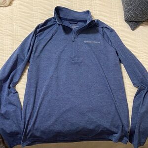 Vineyard Vines Kids Blue Heathered Quarter-Zip Pullover